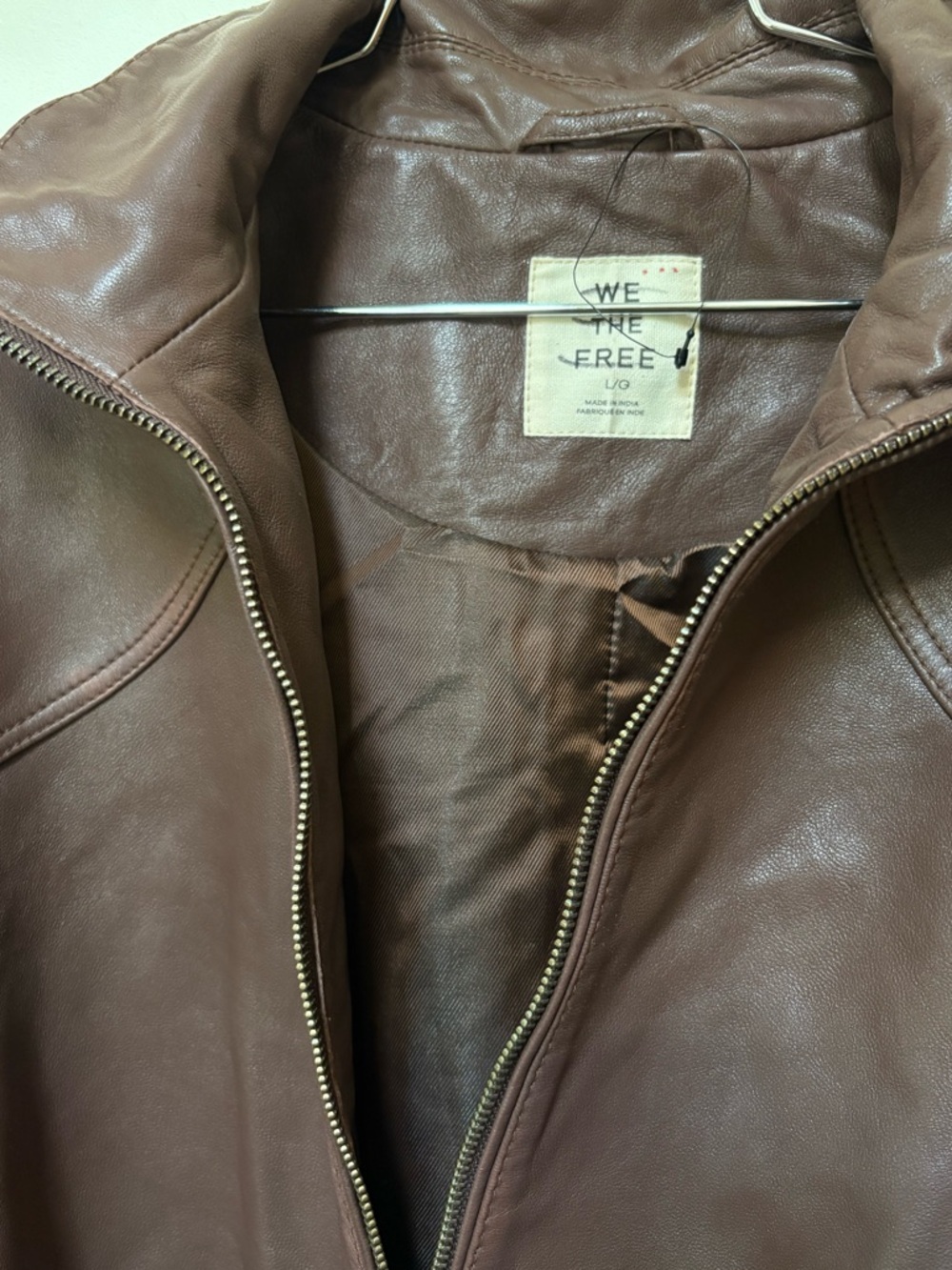NWOT Free People We The Free Sonny Leather Pullover Jacket Size Large - Picture 10 of 16